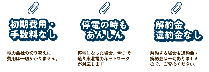 初期費用無料 停電でも安心解約金なし